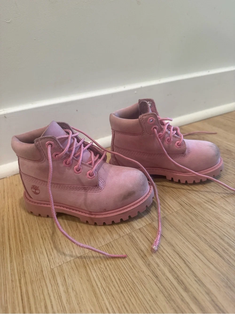 Timberland Kids Pink Lace-Up Ankle Boots